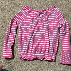 🔥3 for $10 Pink and White Striped Long Sleeve Top